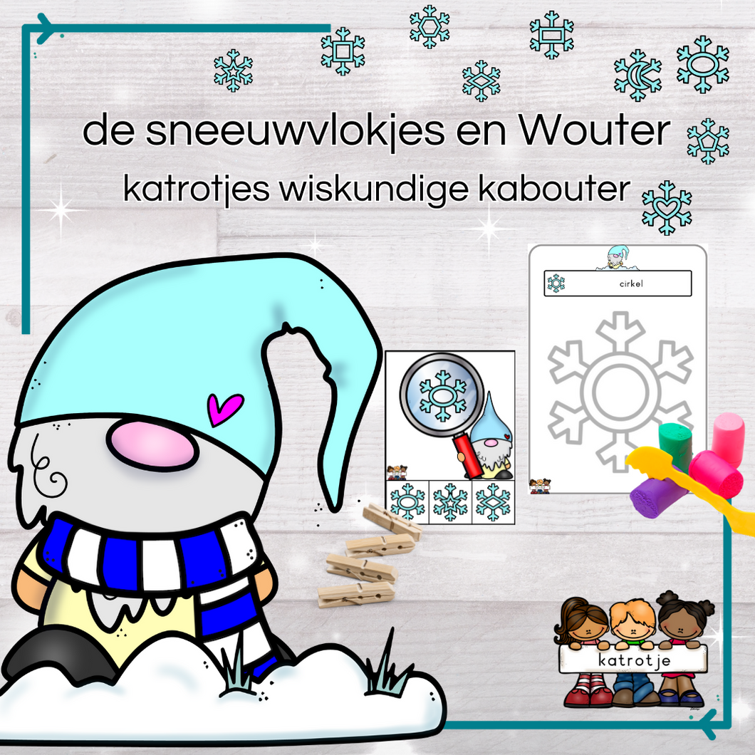 de sneeuwvlokjes en Wouter (katrotjes wiskundige kabouter)