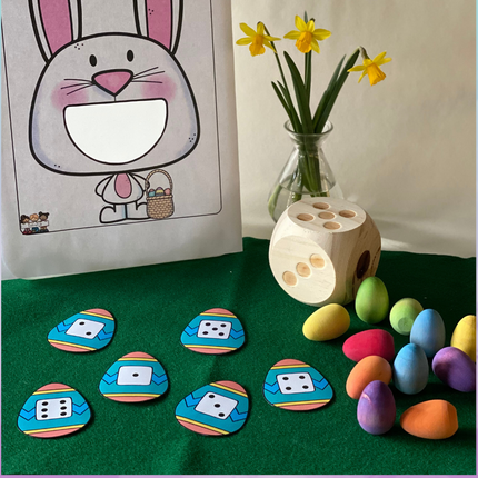 De hongerige Paashaas met eitjes en wortels