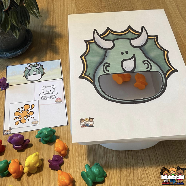 hongerige dino's die houden van materialen