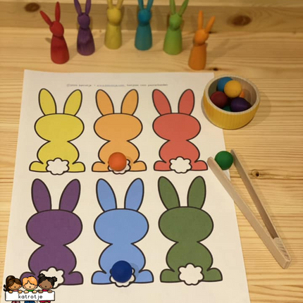 spelen met konijnen (voor peuterhanden)