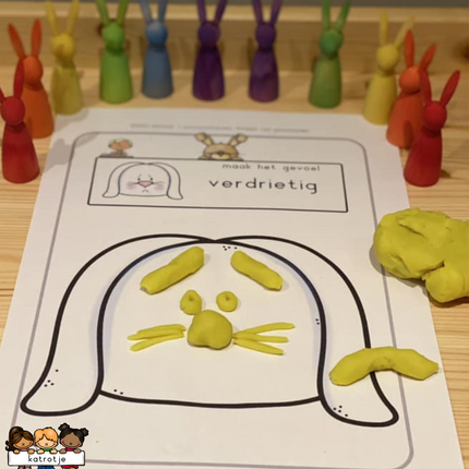 spelen met konijnen (voor peuterhanden)