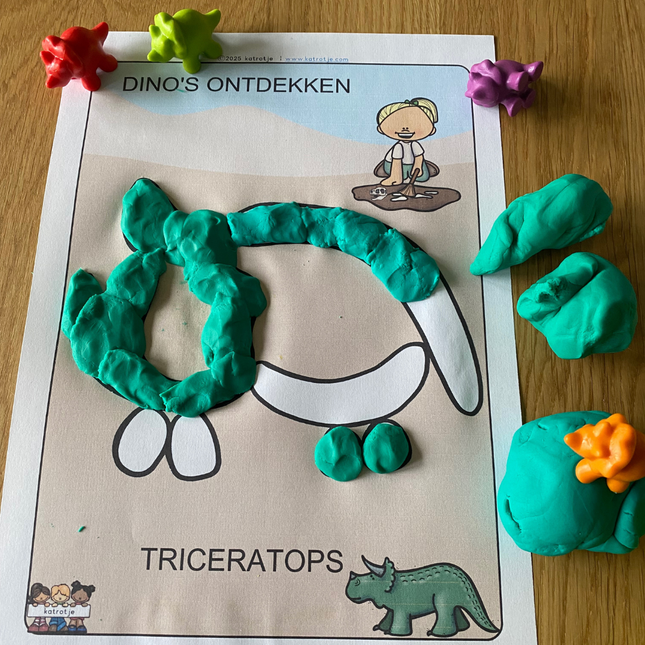 kleikaarten: dino's ontdekken