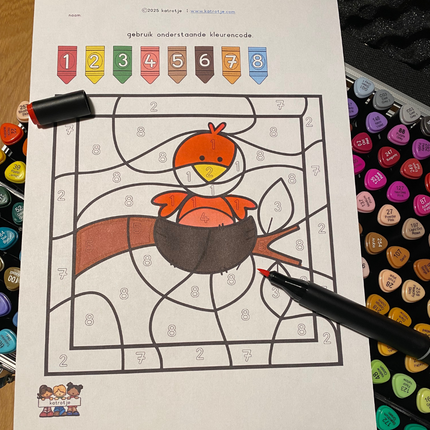 Kleuren op nummer: de lente