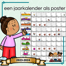 een jaarkalender als poster schooljaar 2023-2024