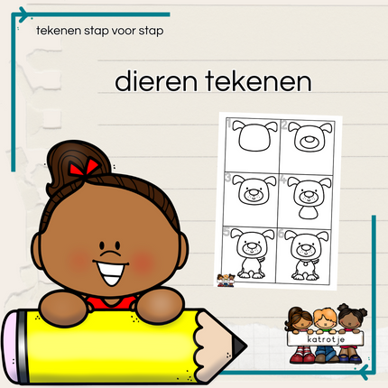 stap voor stap 5 dieren tekenen