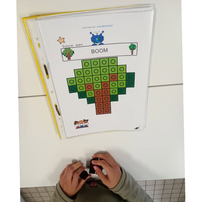 linking cubes bouwkaarten thema: afval/natuur