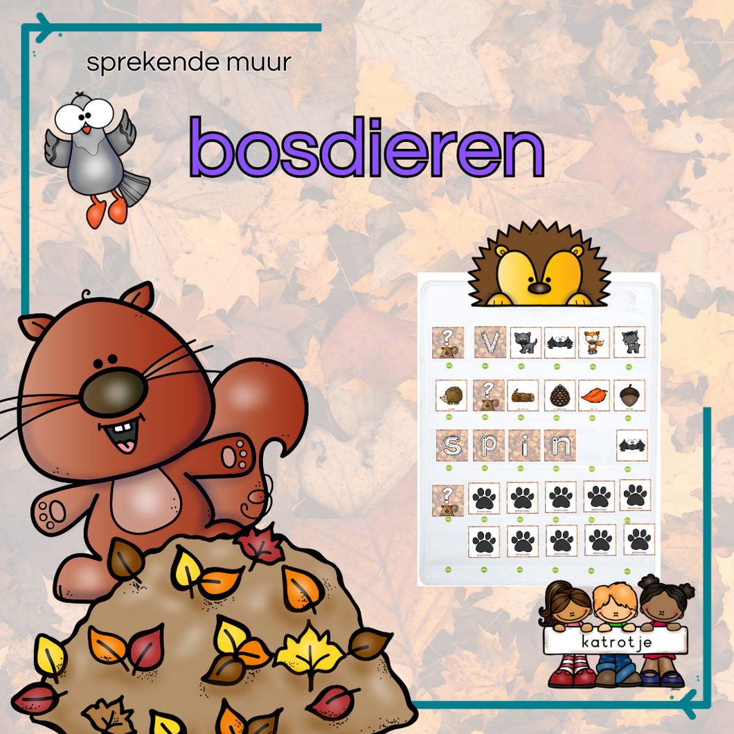 sprekende muur: dieren in het bos