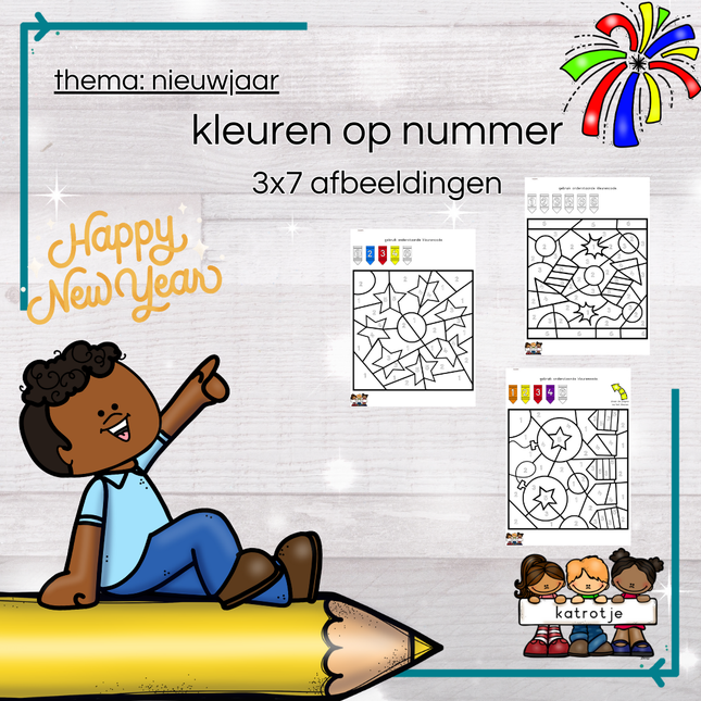 kleuren op nummer nieuwjaar