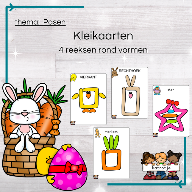 kleikaarten Pasen vormen ontdekken