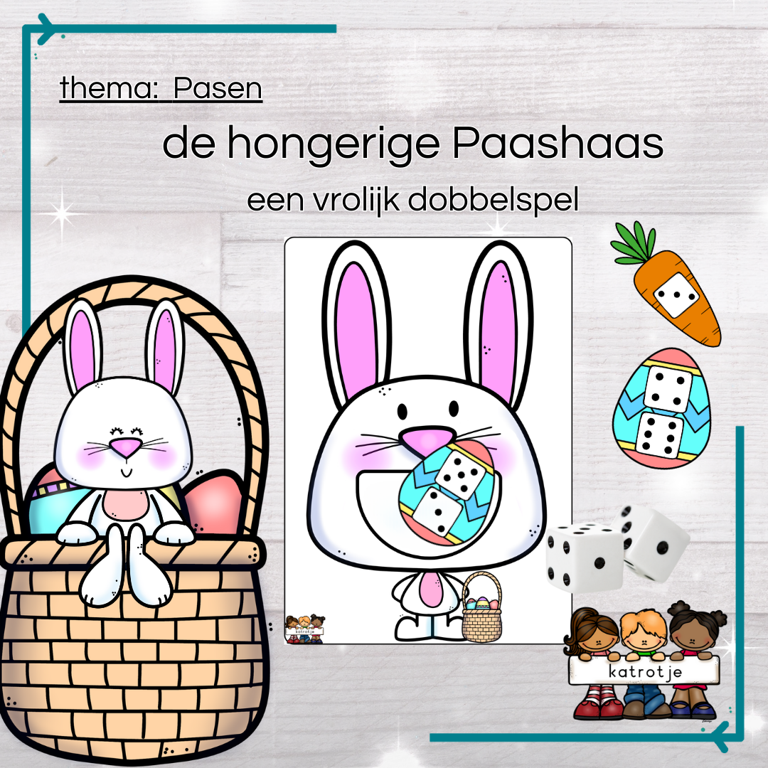 De hongerige Paashaas met eitjes en wortels – katrotje