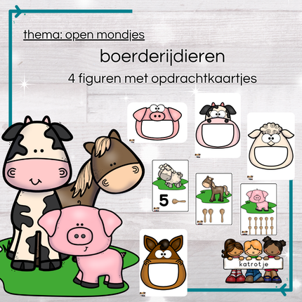 open mondjes boerderijdieren