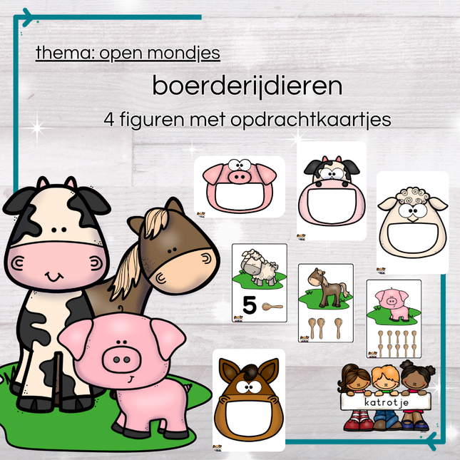 open mondjes boerderijdieren