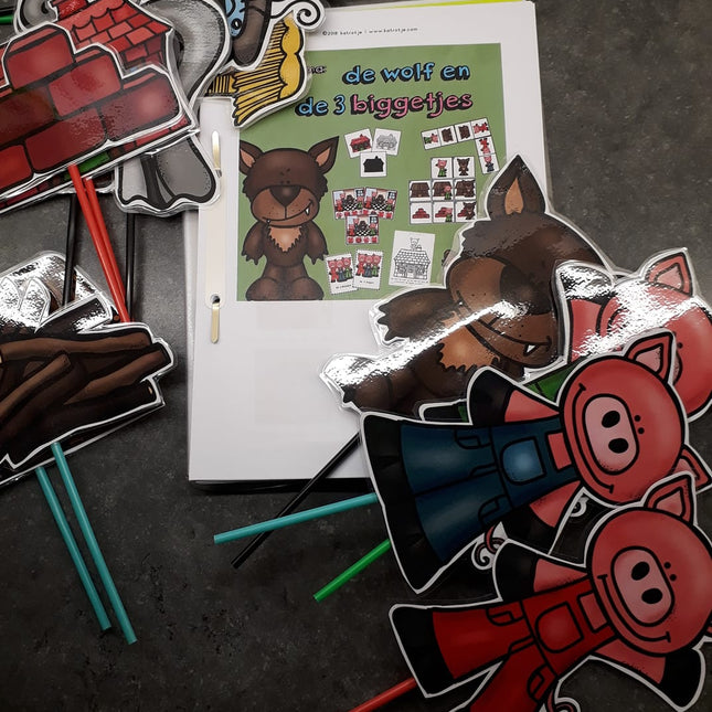 mini thema: de wolf en de 3 biggetjes