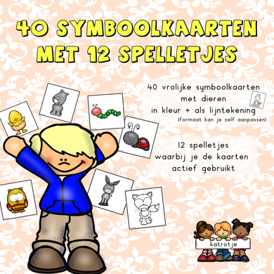 40 symboolkaarten met 12 spelletjes