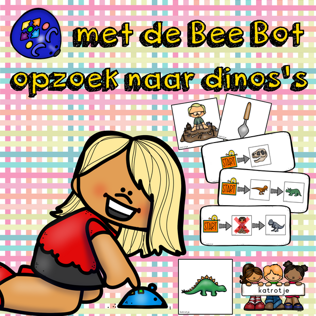 met de bee bot opzoek naar dino's