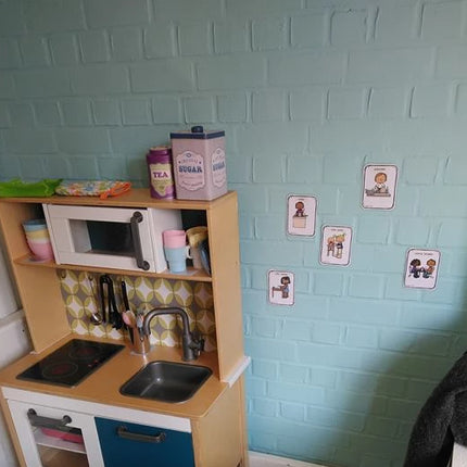 rollenspelkaarten in de huishoek