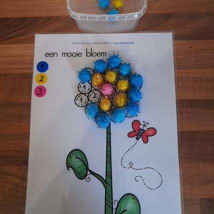 fijne motoriek: opdrachten met pompons