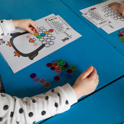 fijne motoriek: opdrachten met pompons