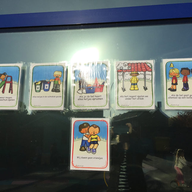 afspraken op de speelplaats in kleur en als kleurplaat