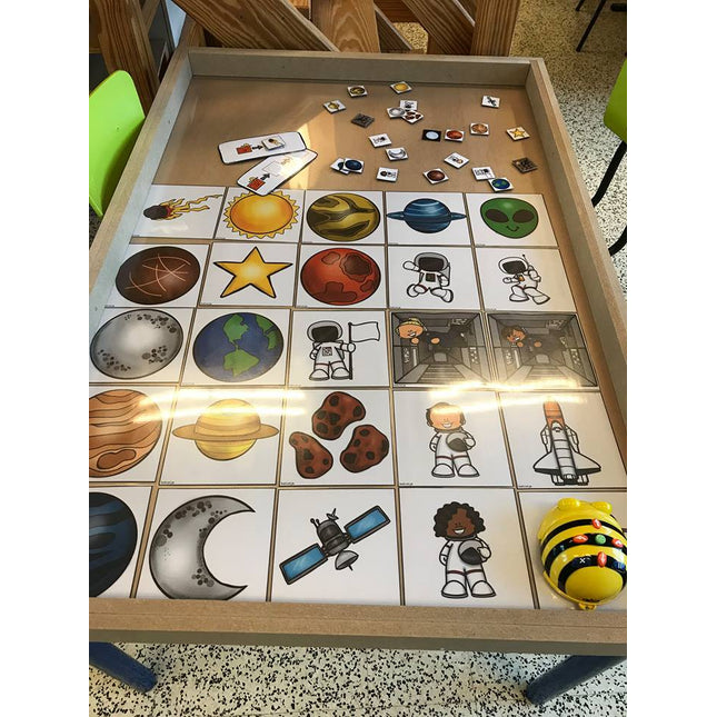 met de bee bot in de ruimte