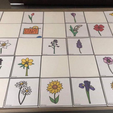 met de bee bot tussen de bloemen