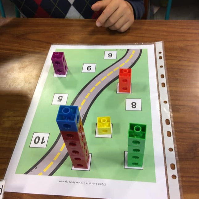 tellen met gekleurde blokken (snapcubs)