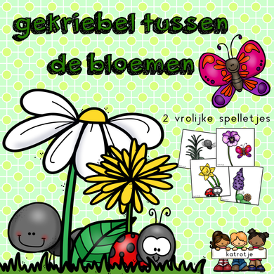 gekriebel tussen de bloemen