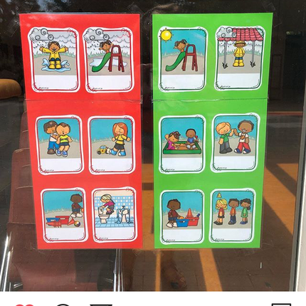 afspraken op de speelplaats in kleur en als kleurplaat