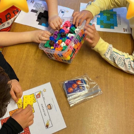 linking cubes bouwkaarten thema: de ruimte