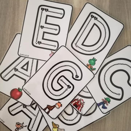 ABC schrijfkaarten