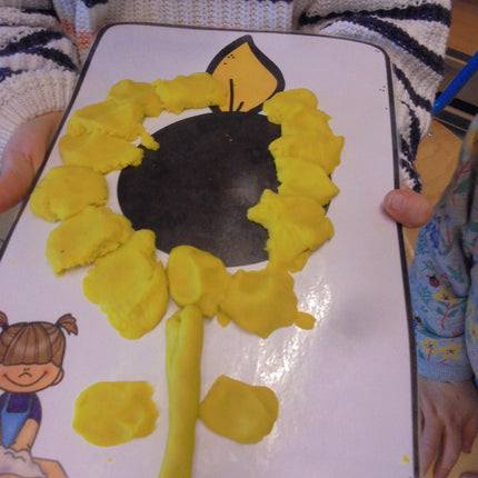 zonnebloemen plukken voor peuterhanden