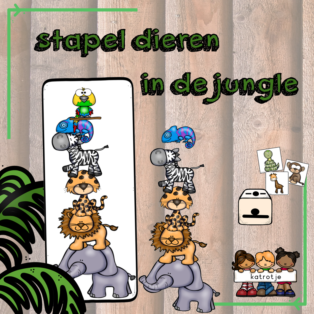 stapel dieren in de jungle