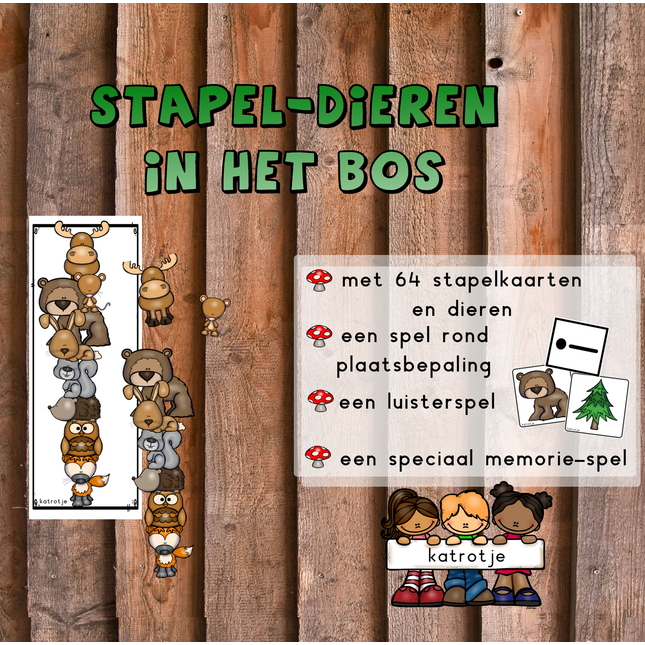 stapel-dieren in het bos
