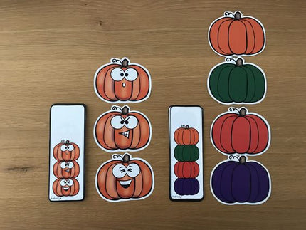 stapelen met pompoenen