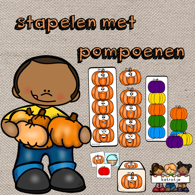 stapelen met pompoenen
