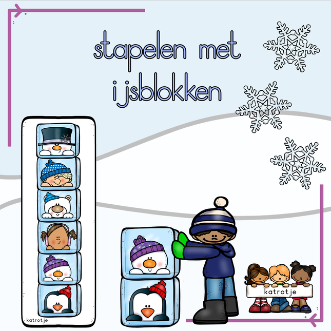 stapelen met ijsblokken