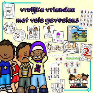 vrolijke vrienden met vele gevoelens