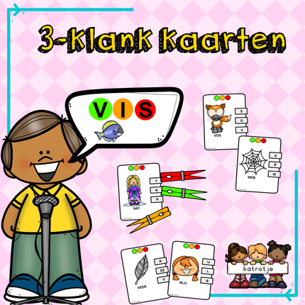 taal 3-klank kaarten (BLOKLETTERS)