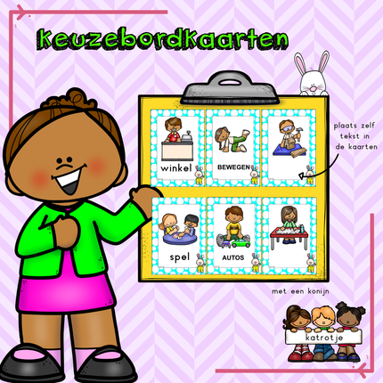 keuzebordkaarten met een konijn