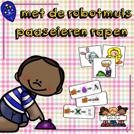 met de robotmuis paaseieren rapen