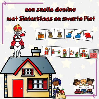 een snelle domino met Sinterklaas en zwarte Piet