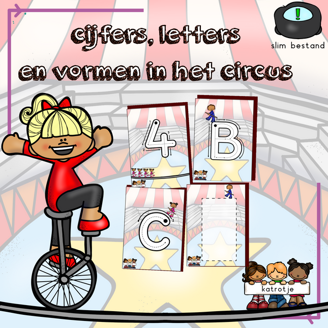cijfers, letters en vormen in het circus