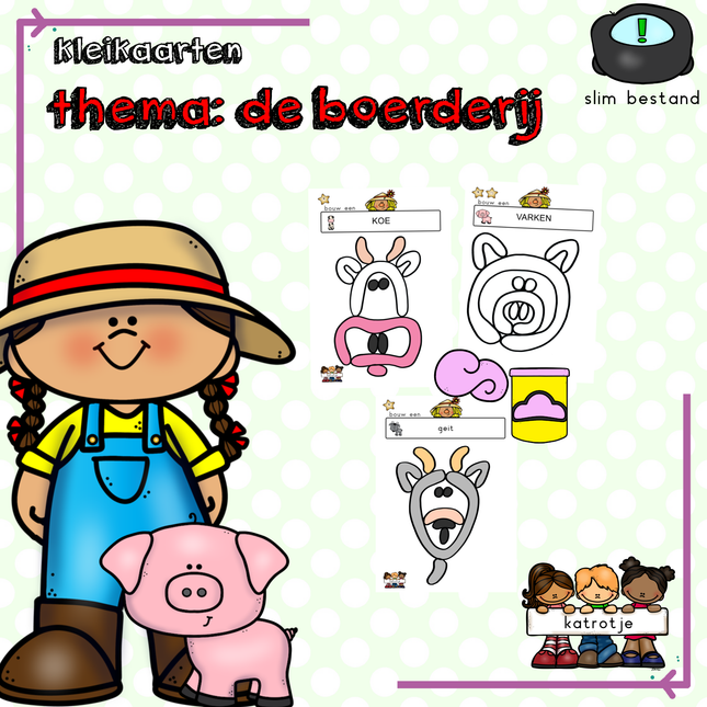 kleikaarten thema: de boerderij