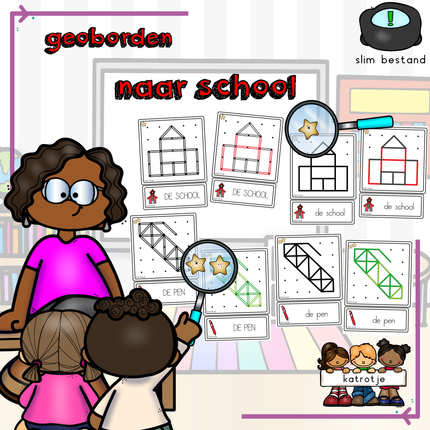 geoborden thema: naar school