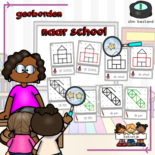 geoborden thema: naar school