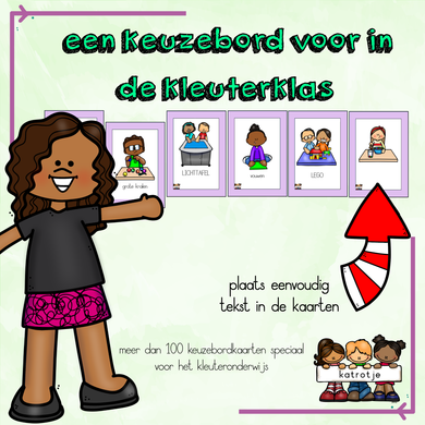 keuzebordkaarten voor in de kleuterklas paarse rand