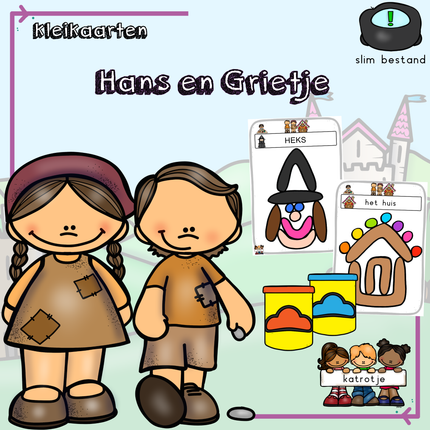 kleikaarten thema Hans en Grietje
