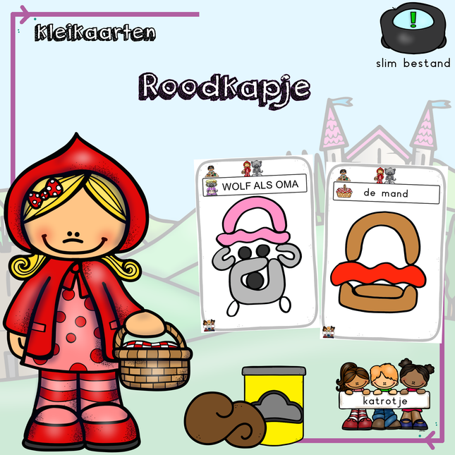 kleikaarten thema Roodkapje