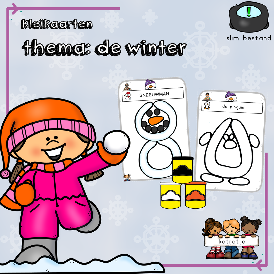 kleikaarten thema: de winter