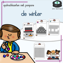 opdrachtkaarten met pompons: de winter